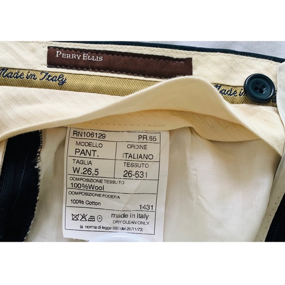 Vintage Perry Ellis Wool Pinstripe Trouser Pants - Picture 3 of 11